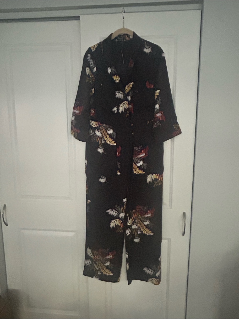 Madewell Purple Floral  Jumpsuit with Wide Legs